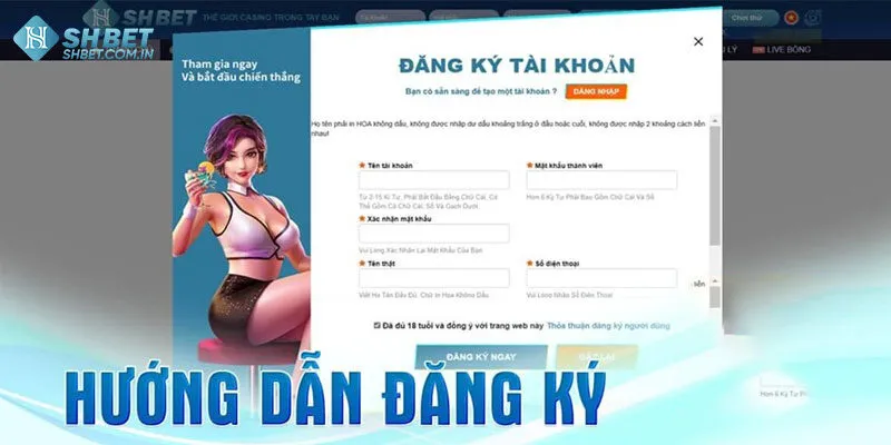 Các thông tin đăng ký Shbet khi mở tài khoản mới